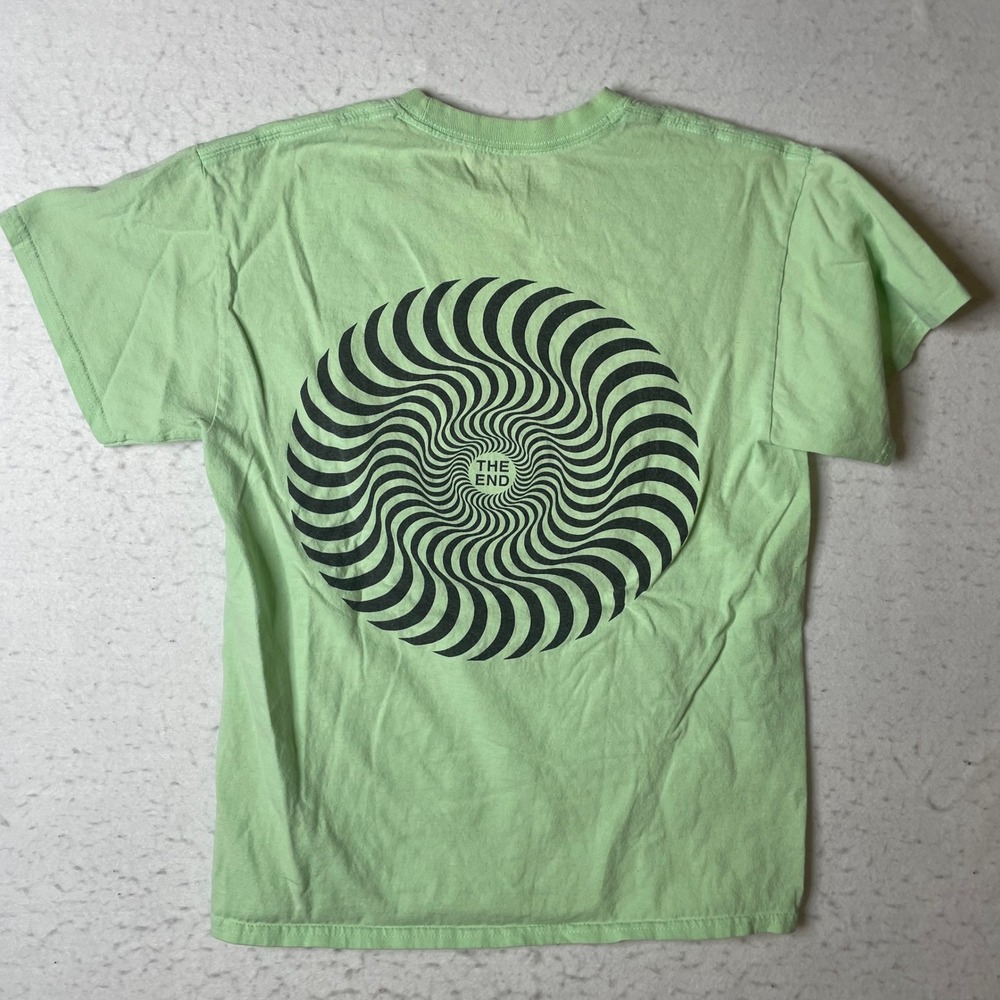 Spitfire Wheels Bighead Swirl Graphic T-Shirt‎ Mens Medium Green Skateboarding